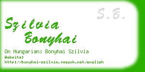 szilvia bonyhai business card